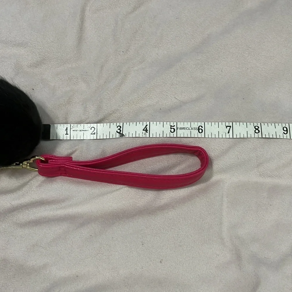 Betsy Johnson black and white striped sequined purse pink strap NWOT